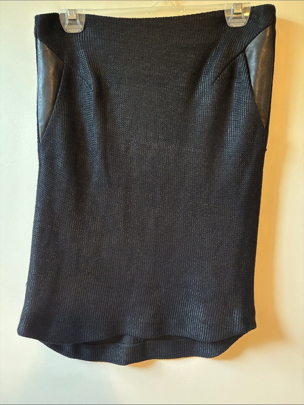 rag & bone Black Knit skirt with Leather Accents
